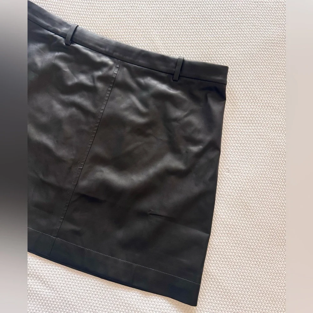 J. CREW 17” Black Faux Leather Mini Skirt